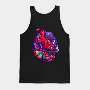 Fish Gun Attac Illustration Tank Top